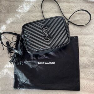 Saint Laurent Chevron Black Crossbody Bag